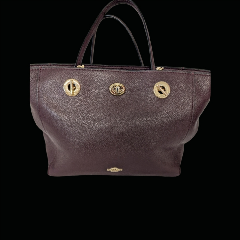 Coach Dark Bordeux Leather Shopper Tote